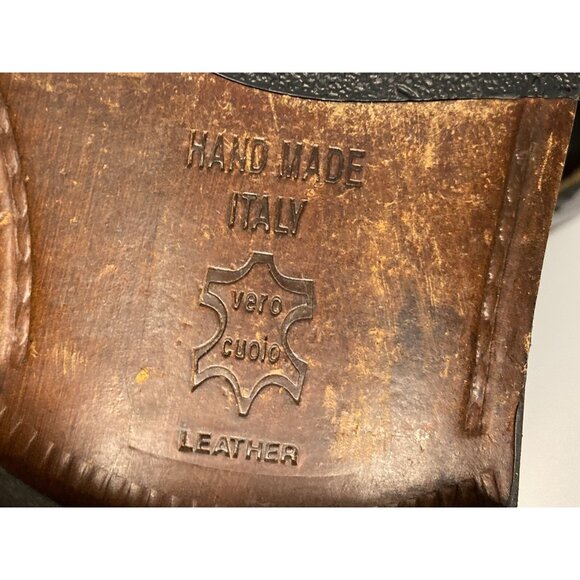 Tolo Men Dress/Casual Basketweave Leather Shoes Black 9.5M Italian To REPAIR - Picture 10 of 12